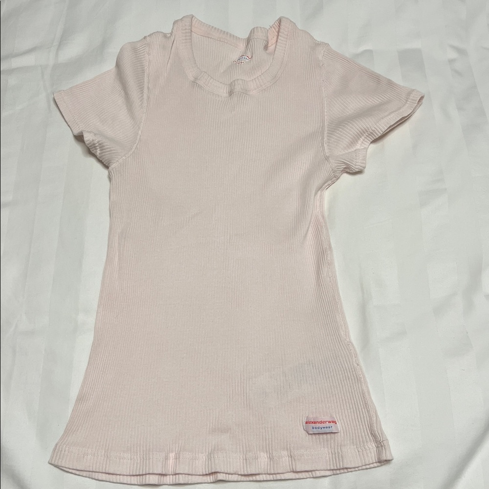 Alexander Wang Bodywear Baby Pink Ribbed tee